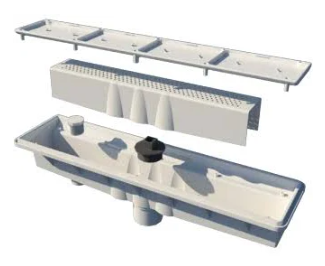 A&A Manufacturing Concrete Single Suction w/ Hydrostatic Relief AVSC Channel Drain Pebble Top Light Gray - 571495
