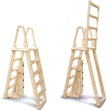 Evolution A-Frame 5-Step Above-ground Pool Ladder w- Barrier.