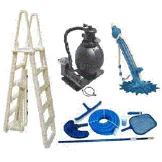 Above Ground Pool Equipment Pack for 18' x 33' Oval Pool - Includes Large Sand System