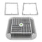Aquastar 16" Square Retrofit To 12" Frame With 4 Hole Adapter And Cover White