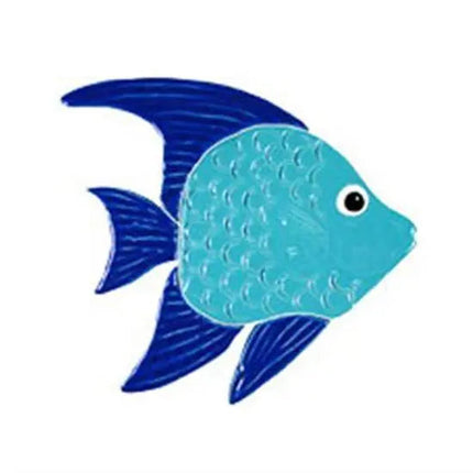 Artistry In Mosaics Aquatic Line Blue Caribbean Reef Fish Mosaic Tile - Small