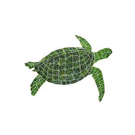Artistry In Mosaics Aquatic Line Green Sea Turtle Mosaic Tile - Small