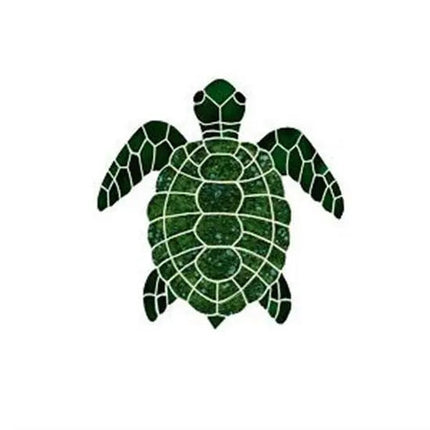 Artistry In Mosaics Aquatic Line Large Green Topview Tutle Mosaic Tile