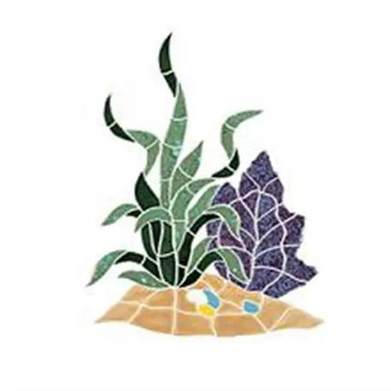 Artistry In Mosaics Aquatic Line Purple Seagrass Reef Accent Mosaic Tile - Medium
