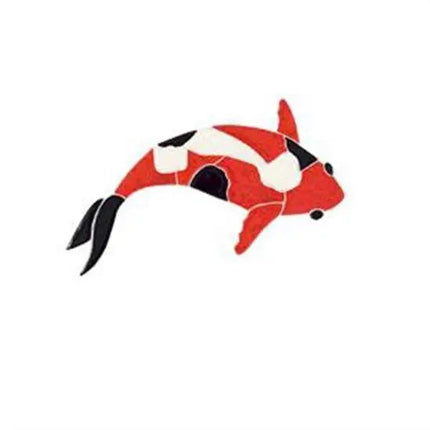 Artistry In Mosaics Garden Line Small Red Koi Fish Mosaic Tile