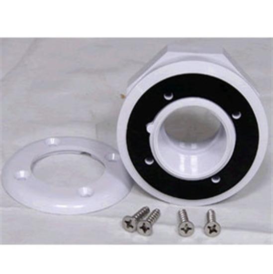 Hayward Vinyl Fiberglass Wall Fitting White - 1.5 FPT With Combo Locknut-Spacer Thread In Body