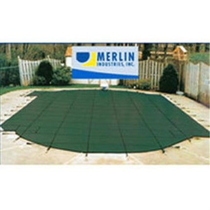 Merlin DuraMesh 16'6" x 35'6" Rectangular Safety Cover With 4' x 8' Center Step - Green