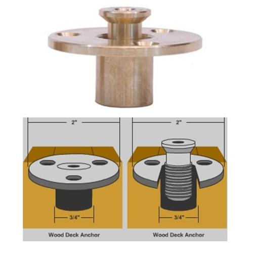 Meyco Brass Wood Deck Anchor With Screw