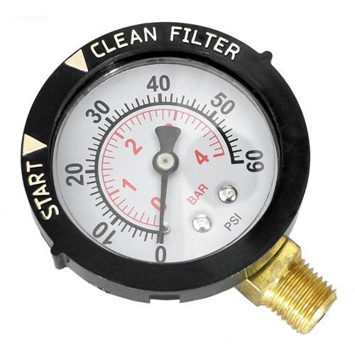 Pentair 1/4" Bottom Mount Pressure Gauge with Indicator