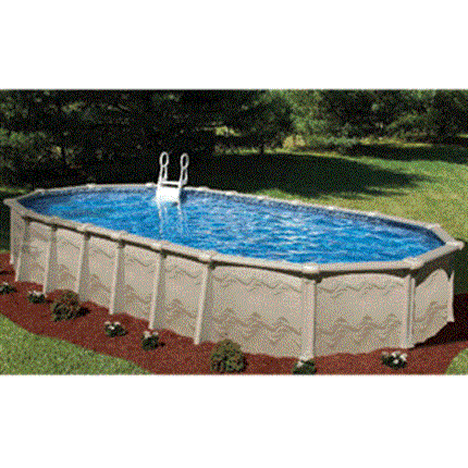 Sunsation 18' x 33' Oval 52" Galvanized Steel Above Ground Pool with 8" Top Seat Buttress Free - PL08521833