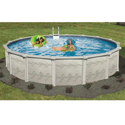 Sunsation 27' Round 54" Galvanized. Steel Above Ground Pool with 8" Top Seat - PL08540027