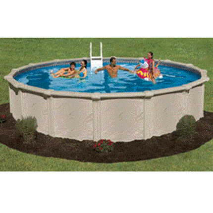 Daydreamer Lifetime Warranty 18' Round 52" Galvanized. Steel Above Ground Pool with 9" Top Seat