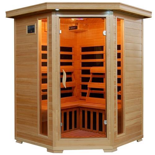 Santa Fe 3 Person Infrared Corner Heatwave Hemlock Carbon Sauna
