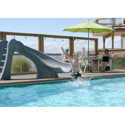 SR Smith Cyclone In Ground Pool Slide Right Turn in Gray Granite - 698-209-58124