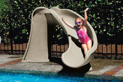 SR Smith Cyclone In Ground Pool Slide Right Turn in Taupe - 698-209-58110
